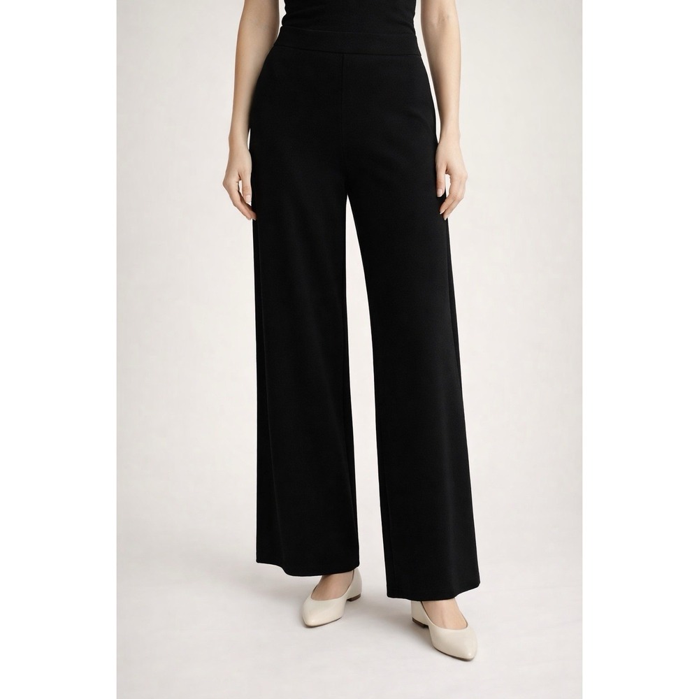 OGL Move Black Wide Leg Knit Pants NWT XL High Waist Minimalist Stretch Lounge